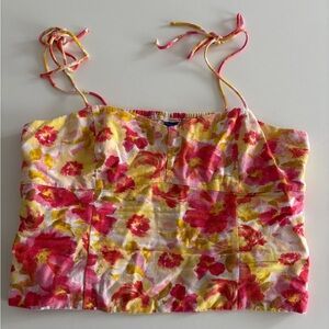Old Navy Pink and Yellow Floral Camisole